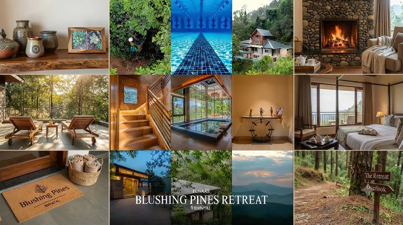 ELIVAAS Blushing Pines - Villa in Bhimtal | 3 BHK Hillside Villa with Indoor Pool (Sukha)