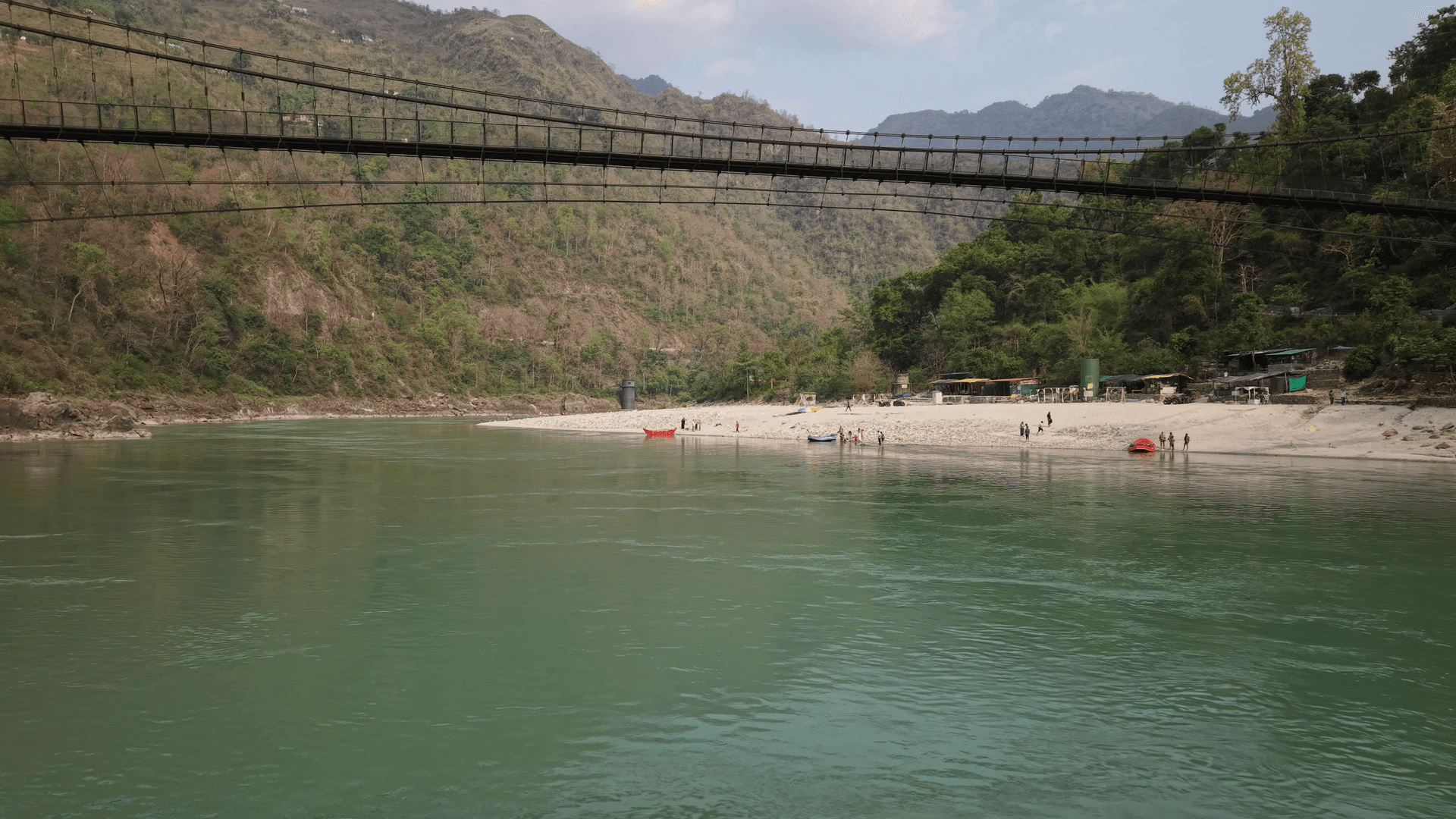 Ganga River Bank — Sirasu Suspension Bridge