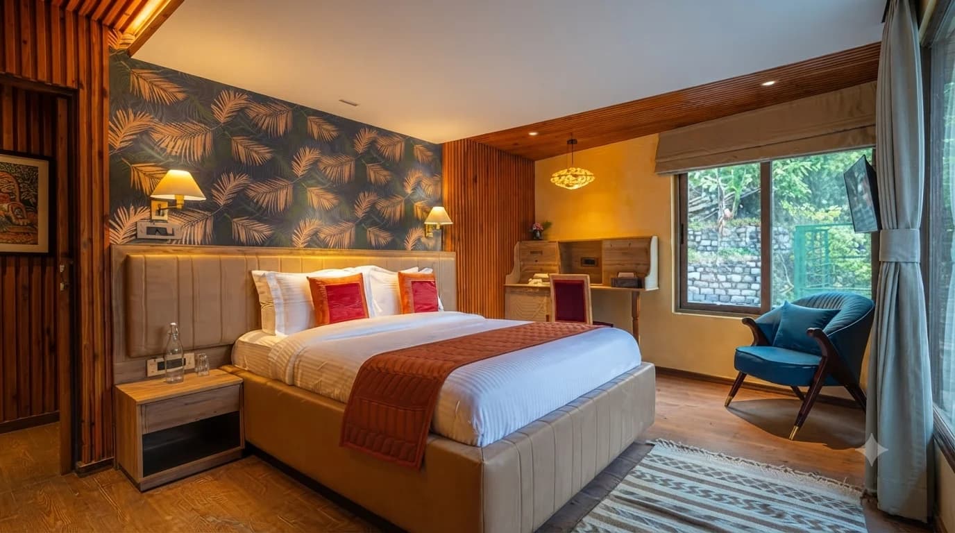 ELIVAAS Blushing Pines - Villa in Bhimtal | 3 BHK Hillside Villa with Indoor Pool (Sukha)