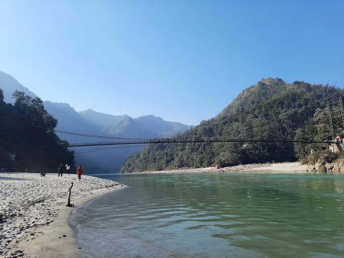 Ganga River Bank — Sirasu Suspension Bridge